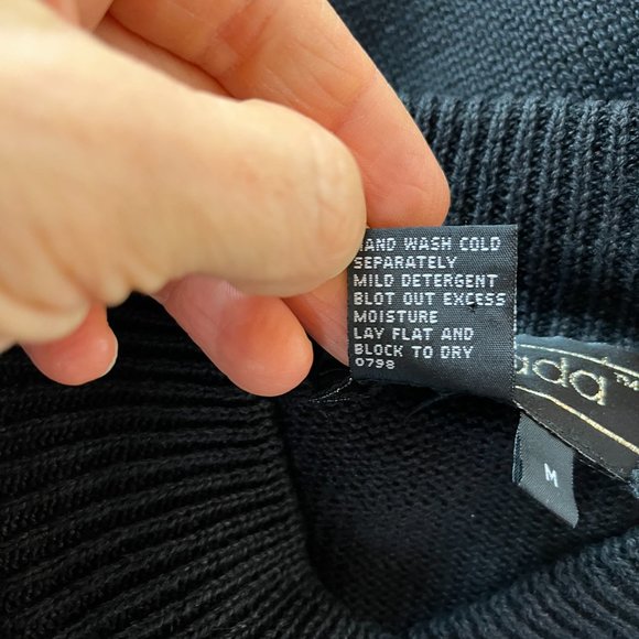 Vintage Maurada Size M Black Pullover Sweater Embroidered Colorful - Picture 11 of 11